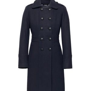Banana Republic Italian Melton Navy Military Coat size 4